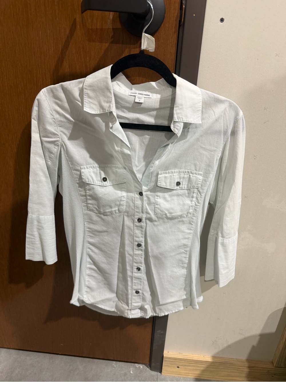 James Perse Light Mint Button-Down Shirt